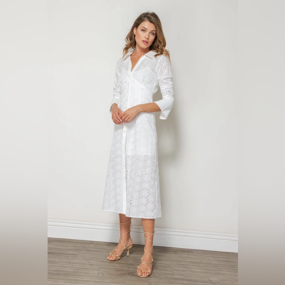 LINE & DOT ~ LYDIA Midi White Dress